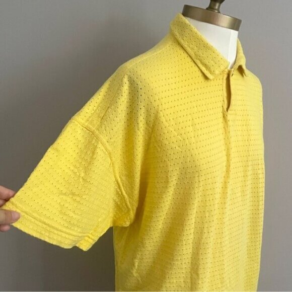 Vintage Versace Yellow Short Sleeve Polo Shirt - 50/XL, made in Italy 🇮🇹 - Picture 4 of 12